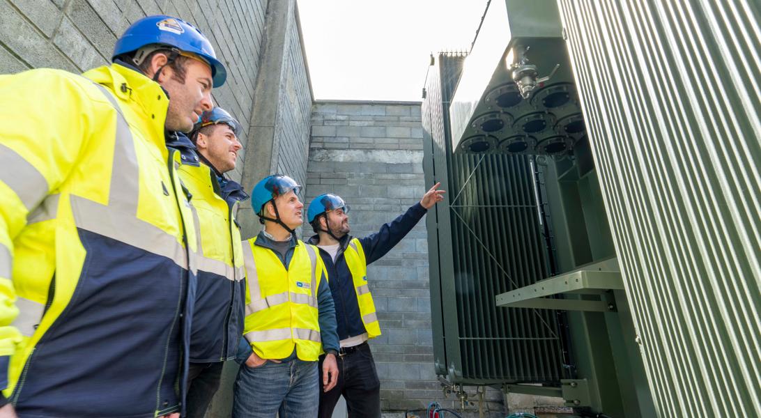 ESB Networks team inspecting equipment at Dock Road