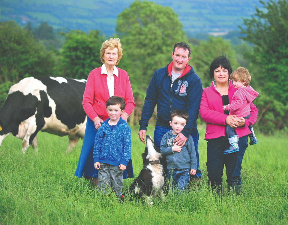 irish family on farm